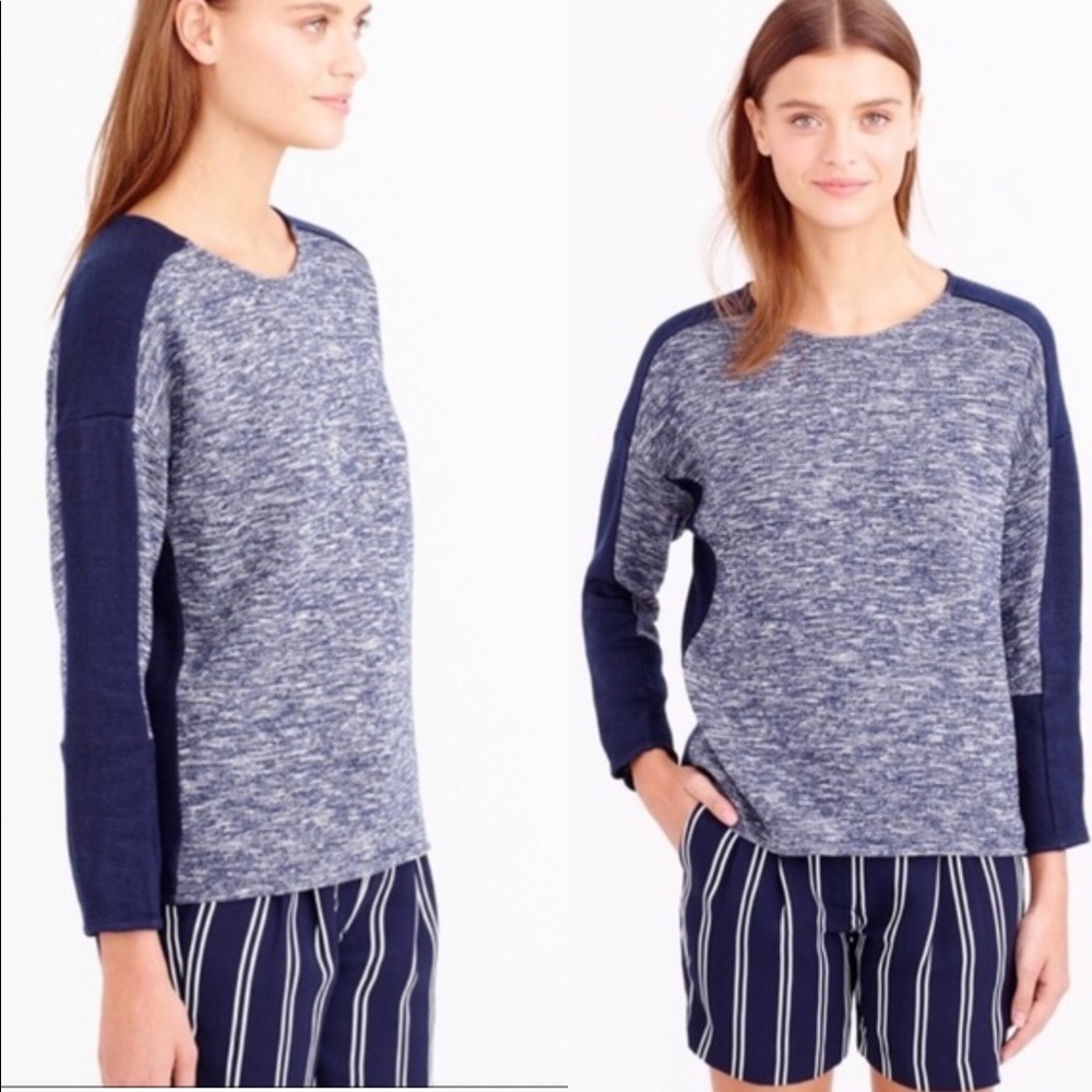 J Crew Jaspé wool-blend color block sweater